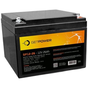 Imagem de Bateria Gel Selada Getpower 12V 26Ah Nobreak - Vrla Agm - Get Power