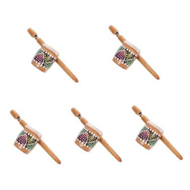 Imagem de Vaguelly 5 Unidades instrumento bateria brinquedo infantil instrumentos musicais lanternas madeira Chocalho bebê chocalho mão madeira chocalhos madeira para bebês portátil