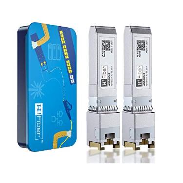 Imagem de H!Fiber.com Módulo 10Gb SFP+ RJ45, Ethernet 10Gbase-T SFP+ Transceptor de Cobre Suporte 10G/5G/2,5G/1,25G, Compatível com Cisco SFP-10G-T-S, Ubiquiti UF-RJ45-10G, UniFi, TP-Link, MikroTik, 30m, 2