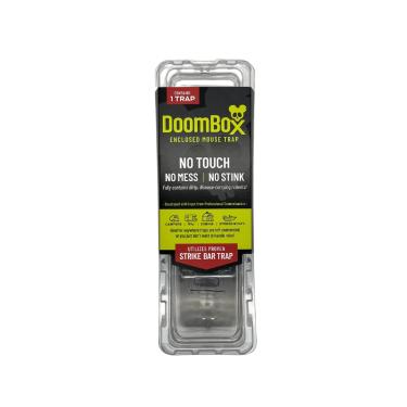 Imagem de DoomBox Armadilha para mouse fechada transparente | Altamente eficaz e mantém a bagunça com o mouse | Tecnologia patenteada de fechamento Click-It | Seguro para crianças e animais de estimação |