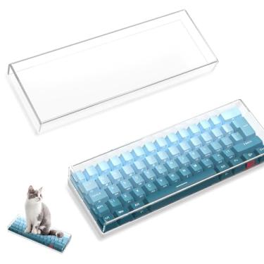 Imagem de ZIYOU LANG KC01 Capa de teclado acrílica transparente (11,5*4,1*1,14'') com capa protetora à prova de poeira,à prova d'água,anti-impacto e anti-gato para teclado mecânico para jogos de 61/64/68 teclas