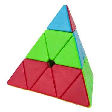 Imagem de Cubo Mágico Profissional Pirâmide Pyraminx Triângulo Stickerless SpeedCube Qiyi