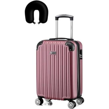 Imagem de Mala de Bordo Viagem Rígida Rodas 360 º capacidade 10kg Com Zíper Expansível e anti furto com senha (ROSA)