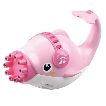 Imagem de Golfinho Bolhudo Lança Bolhas Sabão Criança Infantil Rosa 8