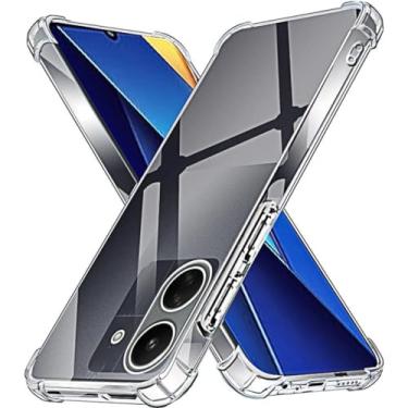 Imagem de Capa Capinha Com Bordas Anti Impacto Para Poco C65 Tela de 6,74 Polegadas (Bluepink)