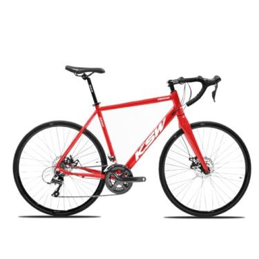 Imagem de 36371 Bicicleta Aro 700 KSW Road Speed Gravel 18 Marchas Freio a Disco com Relação 2x9 GTA Z9,50,Vermelho Branco