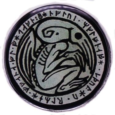 Imagem de Broche esmaltado H.P. Lovecraft Cthulhu Necronomicon Cosmic Horror Mythos Great Old One 3 cm, 1.2 Inches, Metal, Metal