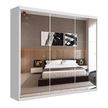 Imagem de Guarda Roupa Casal com Espelho 3 Portas de Correr Isabela Siena Móveis Branco