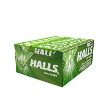 Imagem de Bala Halls Uva Verde Caixa Com 21 Unidades De 28g