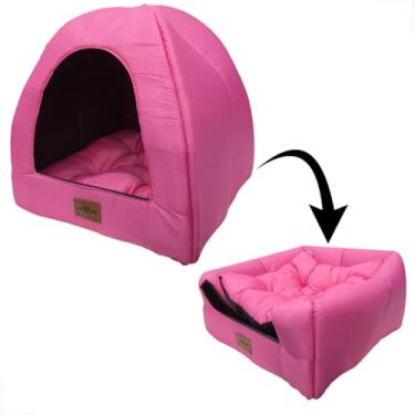 Imagem de Cama Iglu e Toca Para Cachorro Gato Impermeável Lavável (Rosa)