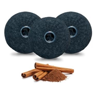 Imagem de Xlent Carvão ativado tratado com fio expansível, cera de base natural de xilitol (canela, pacote com 3 (recargas apenas))