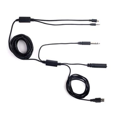 Imagem de Cabo de gravação de áudio de rádio ATC V2 de 4,5 m com saída dupla para gravador de áudio Gopro Phone Audio Extra longo de 5 metros de avião com USB Power HERO3/HERO3+/HERO4, não para Hero 5 ou acima