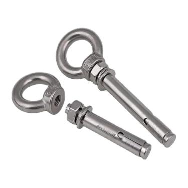 Imagem de Parafusos de parafuso de expansão, parafusos de olhal de anel de elevação de aço inoxidável, gancho de parafuso de expansão de aço inoxidável 304 m6 m8 m10 parafuso de olhal, uma cor, 70mm