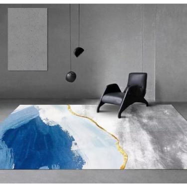 Imagem de Tapete com padrão de cor, decoração moderna para sala de estar, tapetes abstratos, tapete grande para sala de estar, tapete macio de flanela 4.200 x 250 cm 78,7 x 98 pol.