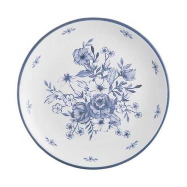 Imagem de Prato sobremesa blue garden flower g 21 cm tro home style, BRANCO