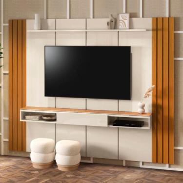 Imagem de Painel para TV Até 75 Polegadas Ripado 1 Prateleira Marrocos 240cm - V