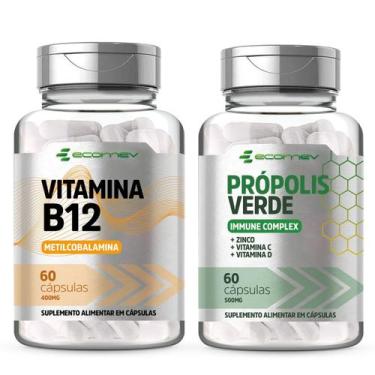 Imagem de Kit B12 Metilcobalamina + Propolis Verde + Vit C D3 Zinco 500Mg 120cáp