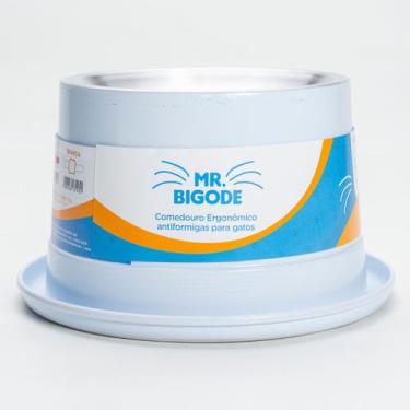 Imagem de Comedouro Anti Formiga Ergonômico Para Gatos Mr. Bigode Pote Alumínio 