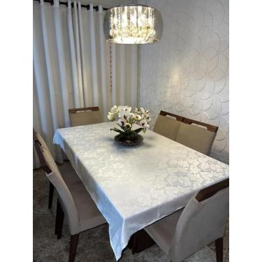 Imagem de Toalha de Mesa Jacquard Luxo 6 Lugares 2,00x1,40 para Cozinha premium 