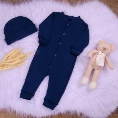 Imagem de Macacão Para Bebê Com Botões e Touca - P/RN - Masculino/Feminino  - Di