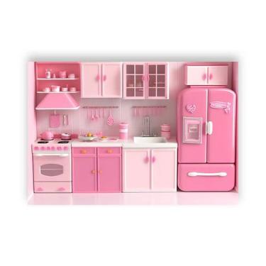 Imagem de Fundo Fotográfico 2,20 x 1,50 - Cozinha de Boneca Rosa 002 - Via Cores