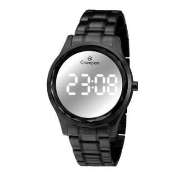 Imagem de Relógio Feminino Champion Redondo Espelhado Preto Ch48019k-Feminino