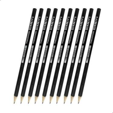 Imagem de Kit 10 Lapis De Escrever Grafite HB Ecologico Atoxico Preto - Kaz