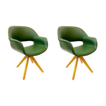 Imagem de Kit 2 Poltronas para Sala de Estar ou Jantar Eduarda cor verde oliva b