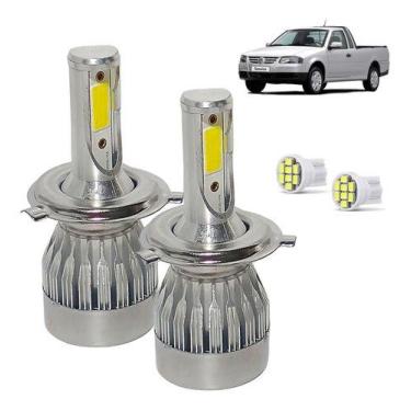 Imagem de Kit Super Led Saveiro G4 2006 a 2012 Farol Simples Alto e Baixo H4 200