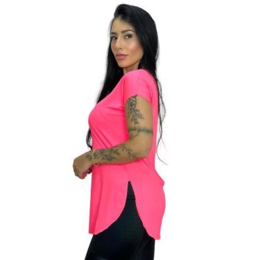 Imagem de camisa feminina blusa tapa bumbum academia - TB modas, Rosa, G