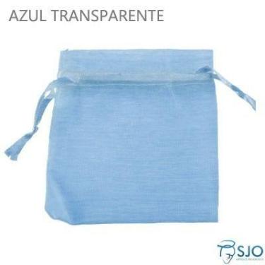 Imagem de 25 Saquinhos de Organza 12 X 8 Azul para Lembrancinha - SJO Artigos Re