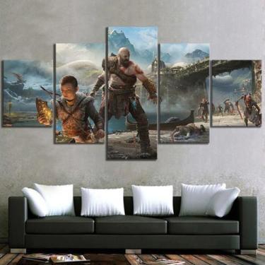 Imagem de Quadro Decorativo Mosaico 5 Peças God Of War. - NEYRAD