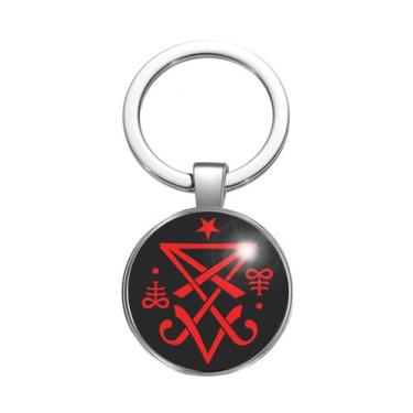 Imagem de Chaveiro Sigilo de Lúcifer Preto e Vermelho - RECANTO ASTRAL