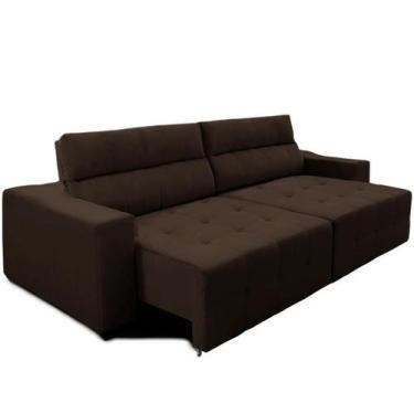 Imagem de Sofá Top Lubeck 250 cm Retrátil e Reclinável Suede Marrom - Sofá na We