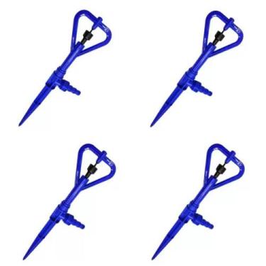 Imagem de Kit 4 Aspersor Irrigador Bailarina P4 Para Gramado - Agrojet, Azul