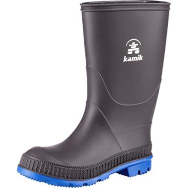 Imagem de Kamik Botas de chuva impermeáveis Stomp, Olive, infantil, Carvão/Azul, 19