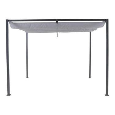 Imagem de Pergolado De Aço Preto - Horali - Com Proteção 297x297x223cm - Nateria