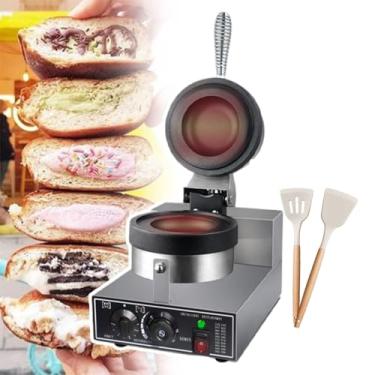 Imagem de Ufo Hamburger Cake Maker Máquina Hambúrguer,Revestimento Antiaderente,Dupla Face Temperatura Constante,Temporização 0-5 Minutos,Máquina Prensa Sanduíche Sorvete,Com 2 Pás Silicone