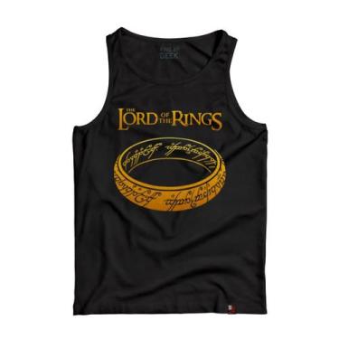 Imagem de Camiseta Regata Senhor Dos Anéis Estampa Dourada Hobbits - King Of Gee