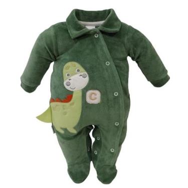 Imagem de Macacão Plush Bebê Menino Bordado Inverno Chuquinha Baby 2882, Verde, 