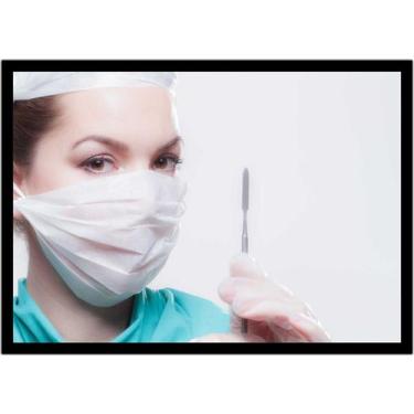 Imagem de Quadro Decorativo Medicina Consultórios Enfermagem Bisturi Com Moldura