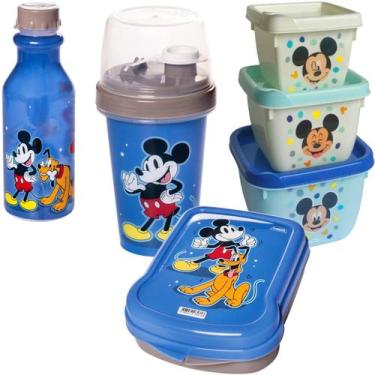Imagem de Kit Lanche Escolar Infantil Mickey C/ Garrafinha 500ml - Plasútil, Mic