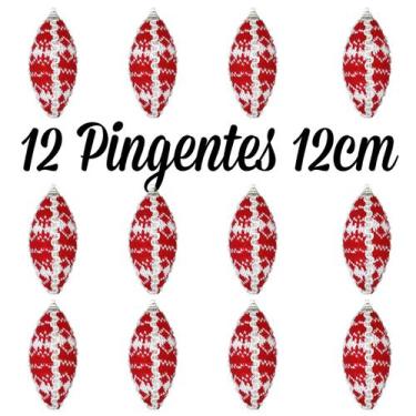 Imagem de 12 Bolas e Pingentes Natal Altíssima Qualidade Ouro Vermelho - Fitas e