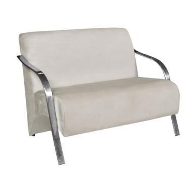 Imagem de Poltrona Namoradeira 2 Lugares Vênus Braço Alumínio DSalla Suede  - D 