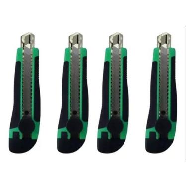 Imagem de Kit 4 ESTILETES PROFISSIONAL ALTA QUALIDADE EMBORRACHADO 18MM C/LAMINA