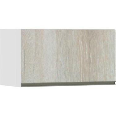 Imagem de Armário Basculante 80cm 1 Porta Branco Polar C/Legno Crema - LUCIANE M