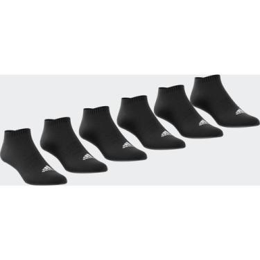 Imagem de Kit Meia Adidas Cano Baixo c/ 6 Pares, Preto, Branco, P