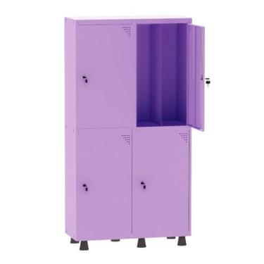 Imagem de Armário Guarda Volume Locker Roupeiro Insalubre 2 Vãos 04 Portas GRP50