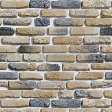 Imagem de Papel De Parede Tijolinho Bege E Tons De Preto - 1,50x0,50m - DEKAL DE