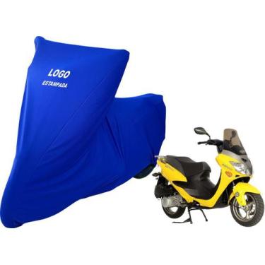 Imagem de Capa De Tecido Helanca Lycra Para Moto DafraLaser Com Logo - Mz, Azul